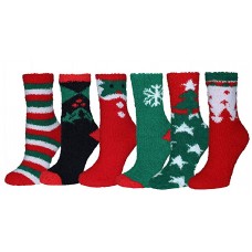 3 Pairs Ladies Christmas Soft Touch Fluffy Lounge Winter Gift Bed Socks 4-8 Uk